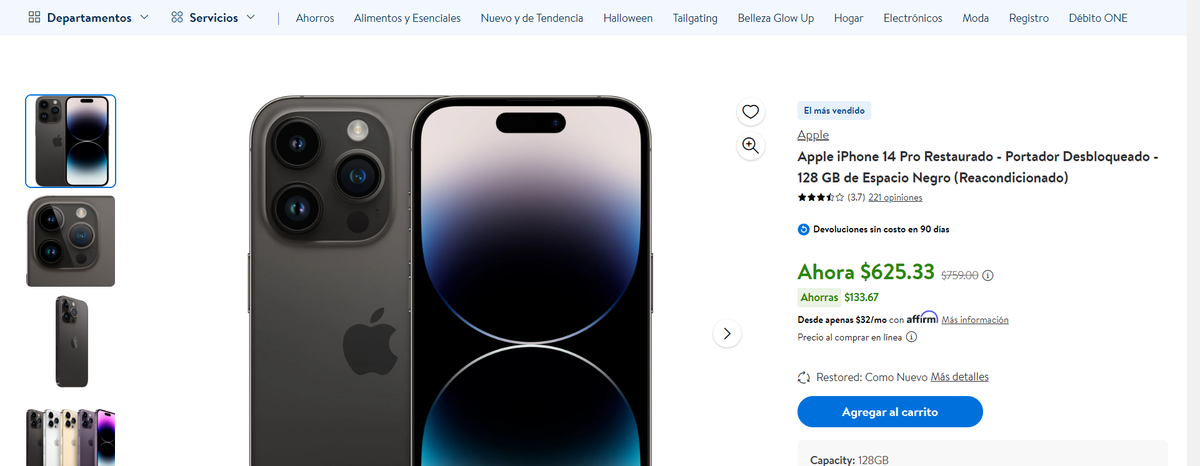 Walmart aplica un descuento imperdible en el iPhone 14 Pro Walmart aplica un descuento imperdible en el iPhone 14 Pro