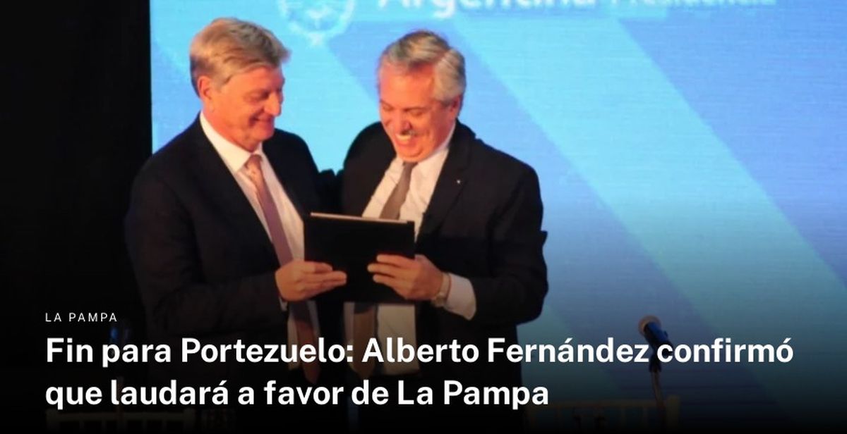 Así tituló La Arena sobre las novedades alrededor de Portezuelo del Viento.