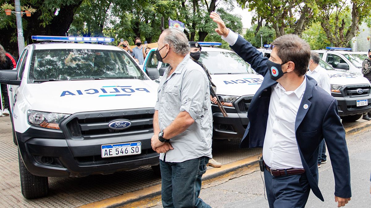 Kicillof y el&nbsp; ministro de Seguridad, Sergio Berni.