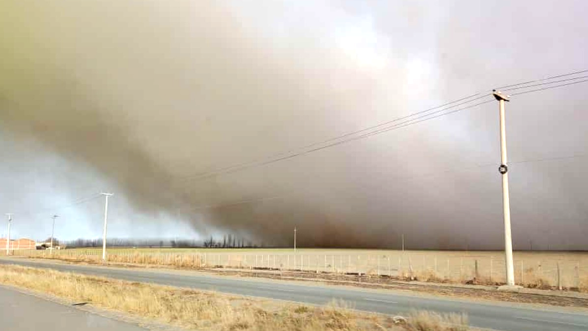 Así se veía el cielo entrando a Tunuyán. Imagen: Matías Pascualetti. Así se veía el cielo entrando a Tunuyán. Imagen: Matías Pascualetti.
