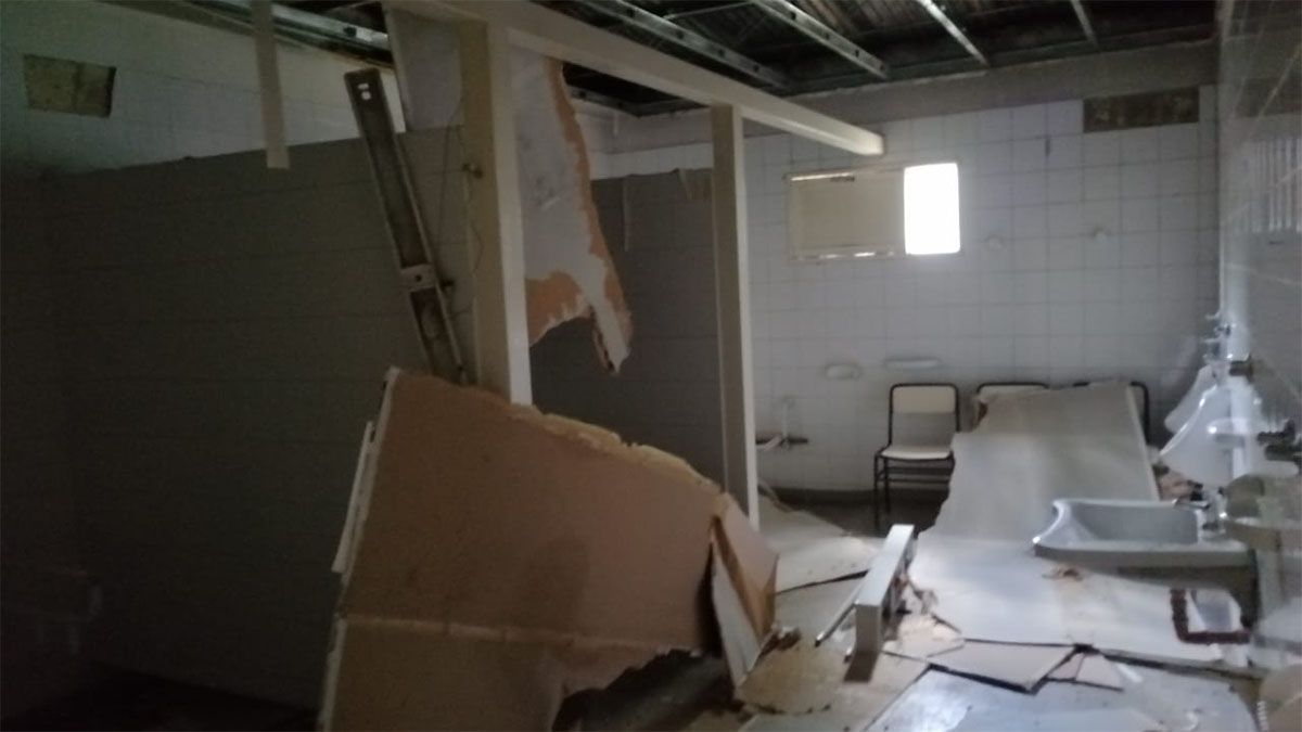 El hospital Gailhac sufrió severnos daños en su estructura como consecuencia de la fuerte tormenta del jueves.