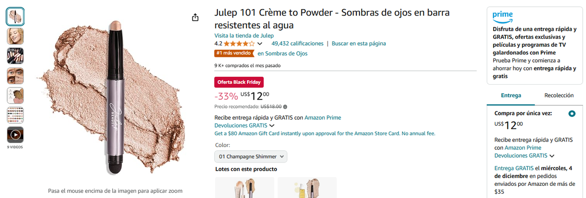 Sombra de ojos de oferta en el Black Friday de Amazon. Sombra de ojos de oferta en el Black Friday de Amazon.