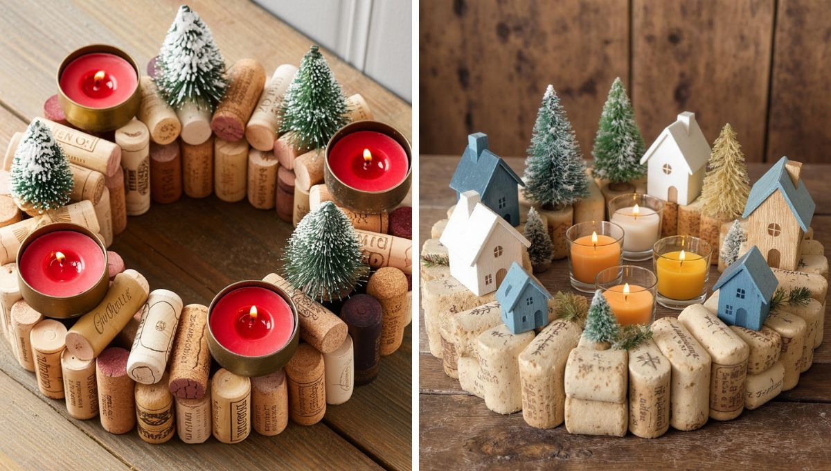 Ideas de centro de mesa con corchos reciclados. Ideas de centro de mesa con corchos reciclados. 