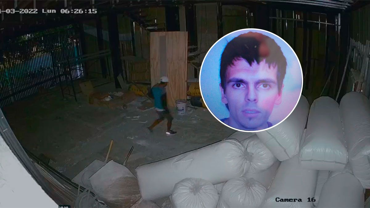 Las cámaras de seguridad de la empresa Kaiser, de Las Heras, grabaron el momento en el que el Pitay entró a robar.