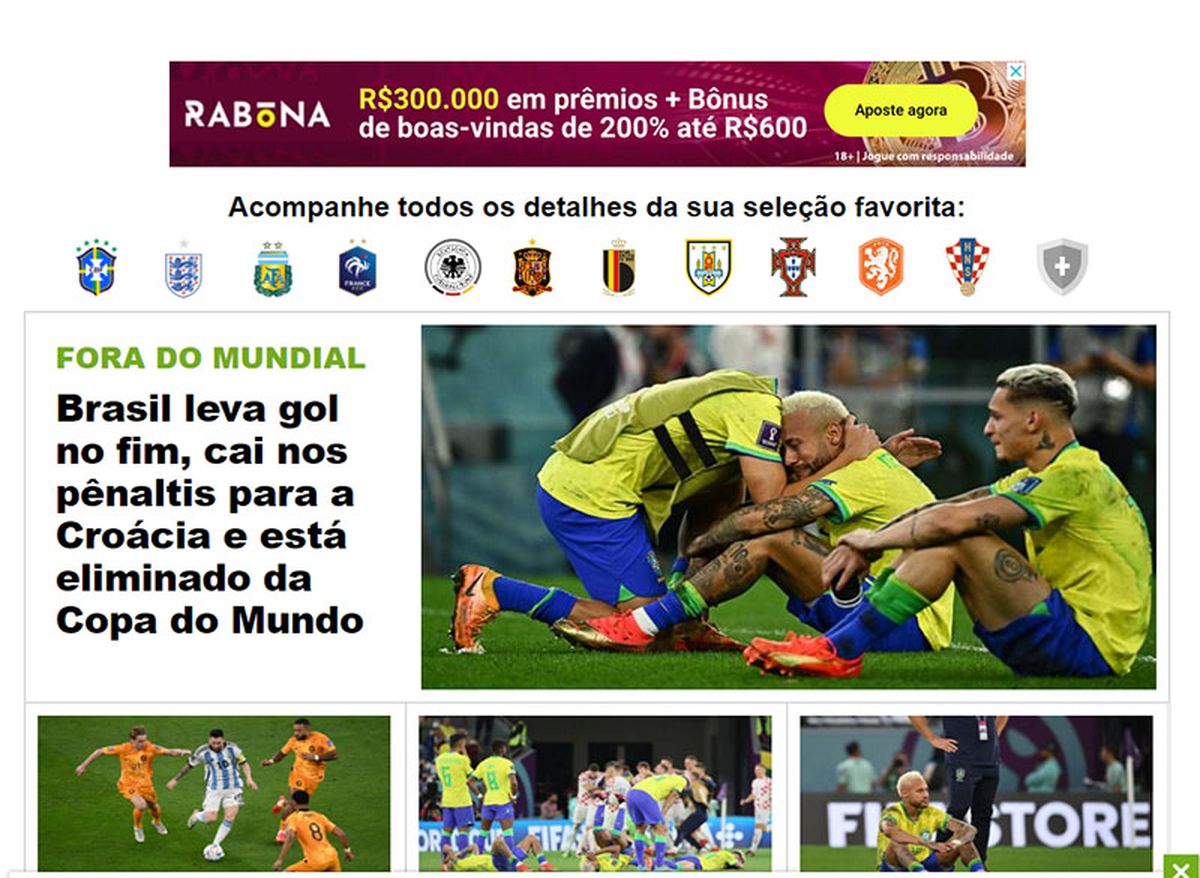 El diario Lance fue durísimo con Brasil, tras la eliminación de la Verdeamnarelhaa ante Croacia.