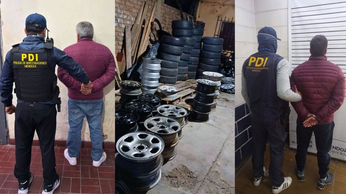 Alguno de los delincuentes detenidos y parte de los elementos secuestrados por la Policía.