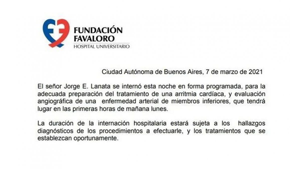 Jorge Lanata, otra vez internado