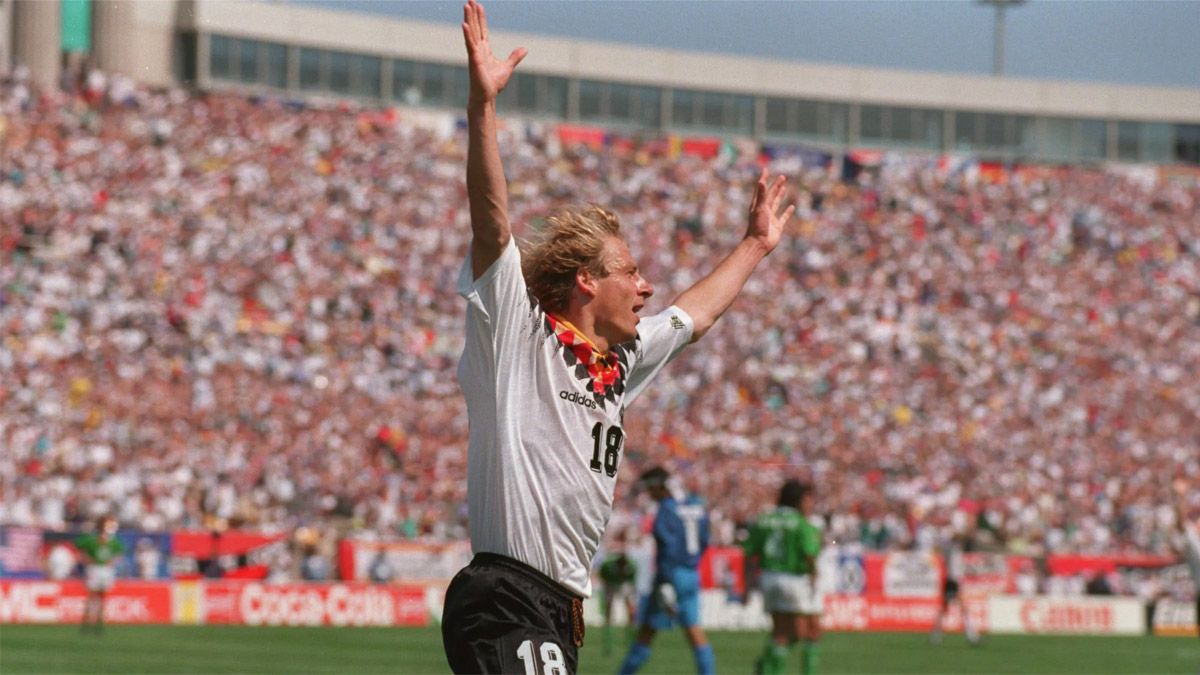 Jürgen Klinsmann marcó el primer gol del Mundial de Estados Unidos 1994