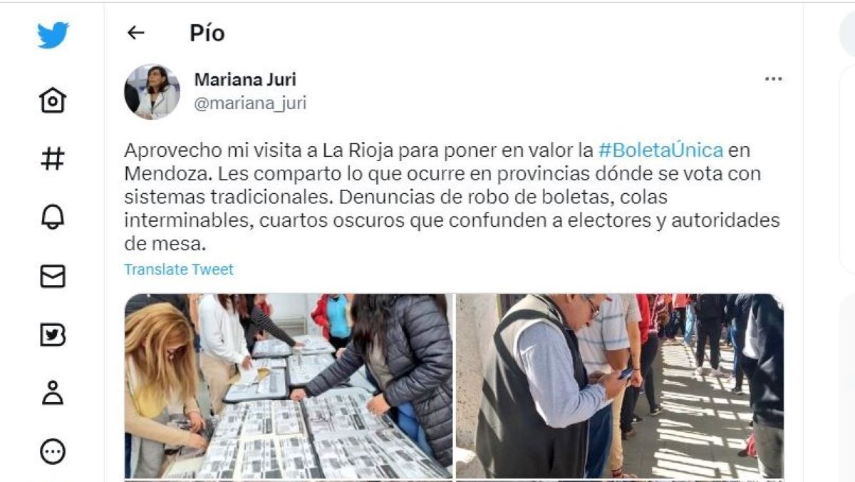 Dos en uno: Juri criticó lo ocurrido en La Rioja y puso en valor la Boleta Única que rige en Mendoza.