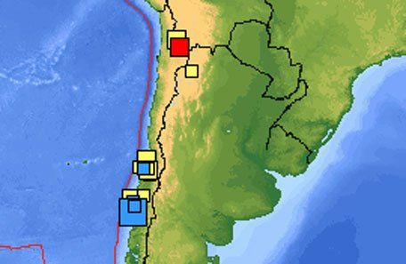 Tres sismos de mediana magnitud se registraron hoy en el centro y norte de Chile