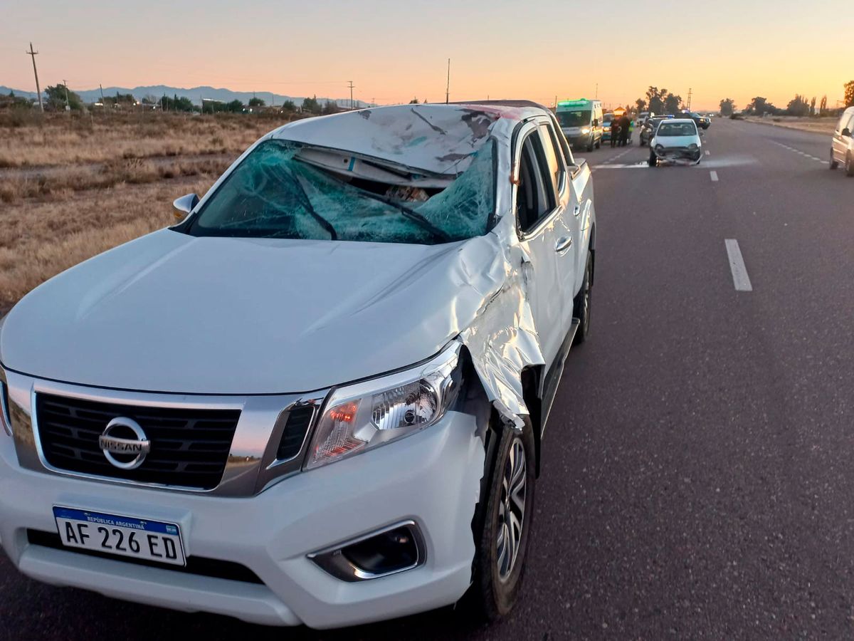 Impactante accidente en la Ruta 40. (Matías Pascualetti/Nihuil).