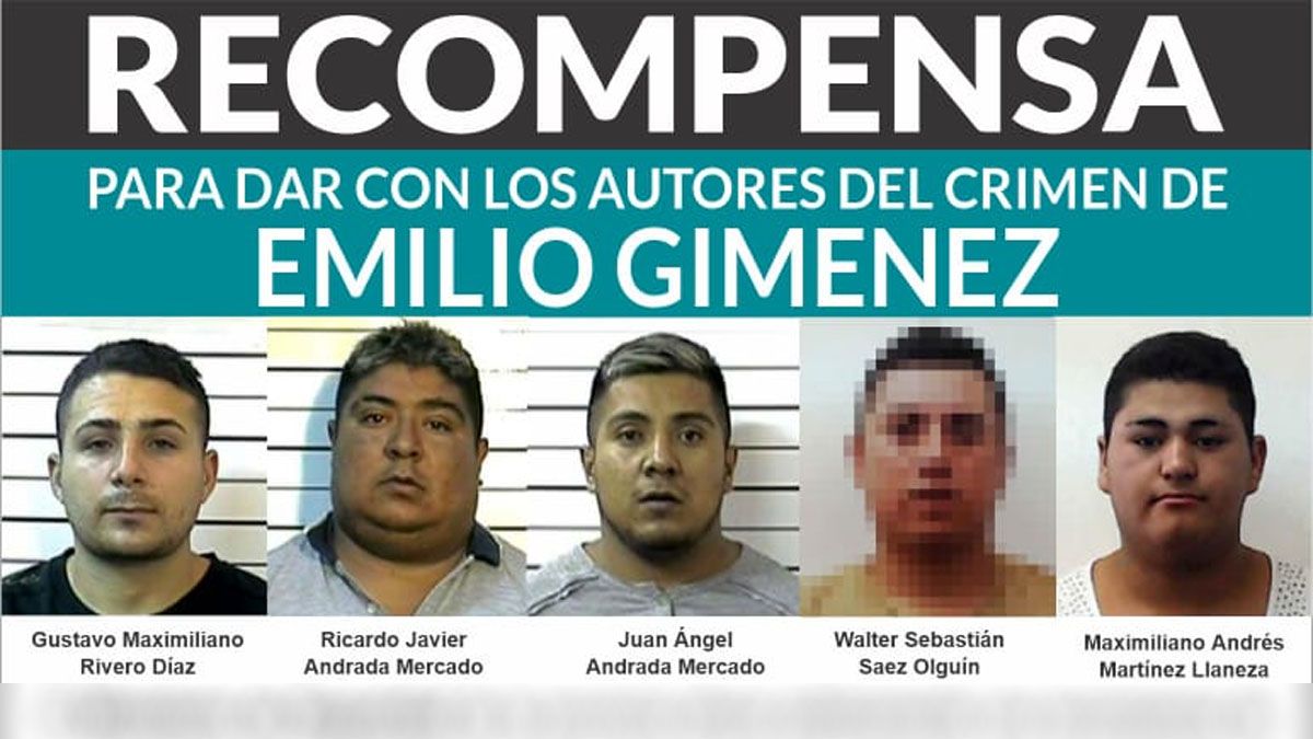 El Ministerio de Seguridad ofreció una recompensa para dar con los sopechoso del crimen de emilio Giménez. El Ministerio de Seguridad ofreció una recompensa para dar con los sopechoso del crimen de emilio Giménez.