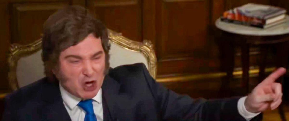 Efusivo. As&iacute; se mostr&oacute; Javier Milei en du discurso en Nueva York.