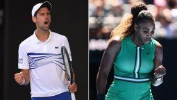Novak Djokovic y Serena Williams se metieron en octavos de final