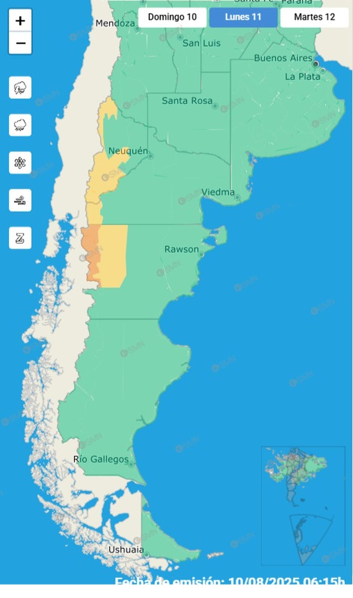 Estas son las zonas afectadas este lunes Estas son las zonas afectadas este lunes