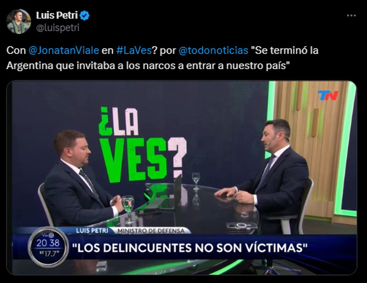 Luis Petri valoró la labor de las Fuerzas Armadas en las fronteras argentinas.