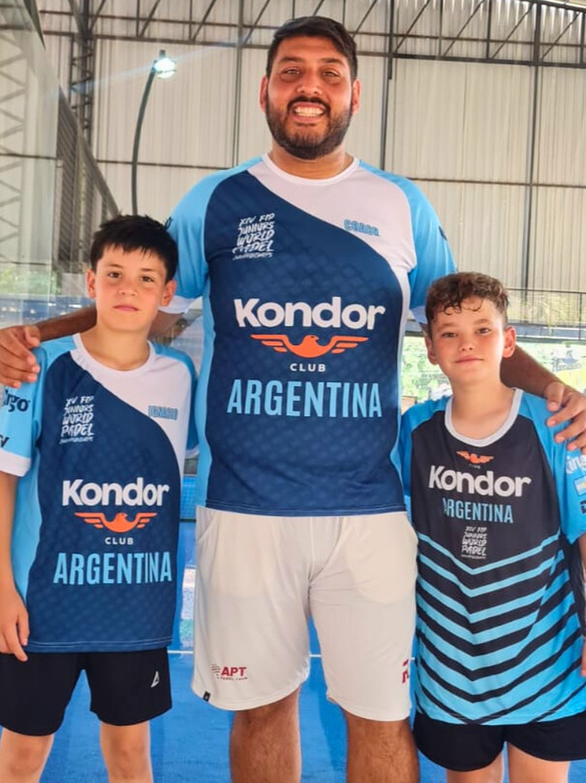 Placeres y el santafesino Berger junto a Leo Moretta, entrenador.