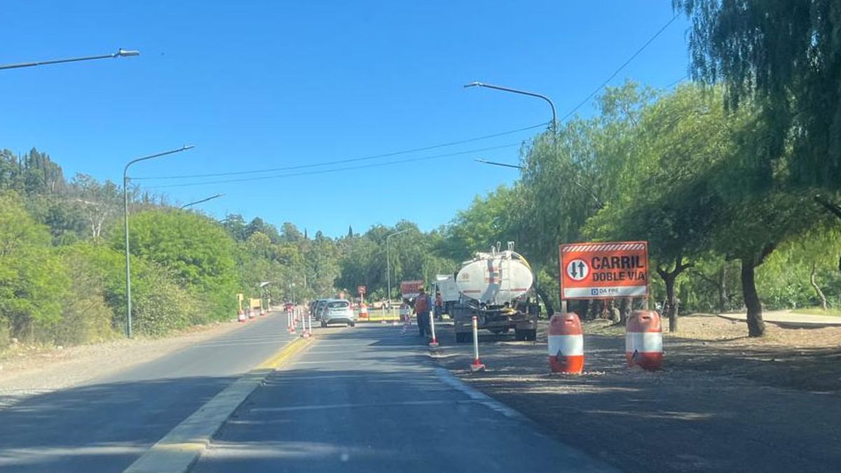 Parte de la doble vía en el interior del parque San Martín. Parte de la doble vía en el interior del parque San Martín.