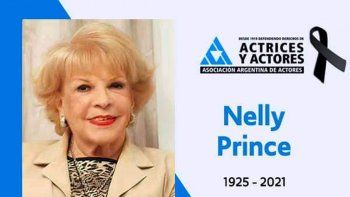 Murió Nelly Prince, reconocida actriz argentina