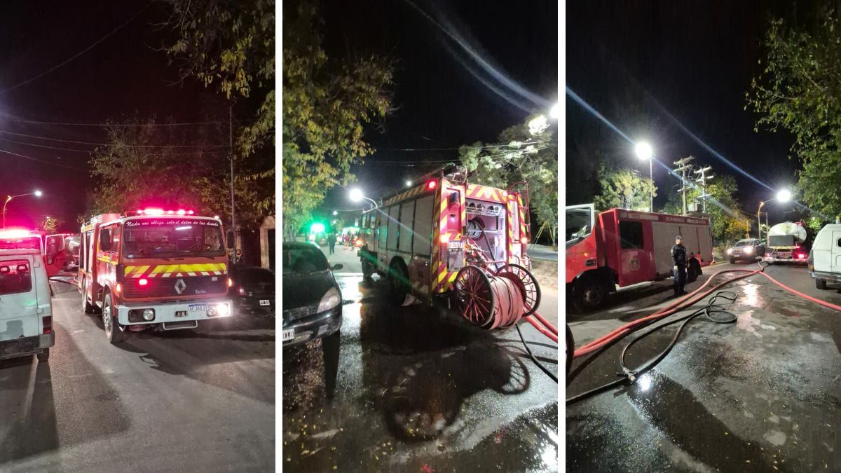 Dos dotaciones de bomberos trabajaron para sofocar el incendio de la calle Tucumán al 800 de Dorrego, Guaymallén. Dos dotaciones de bomberos trabajaron para sofocar el incendio de la calle Tucumán al 800 de Dorrego, Guaymallén.