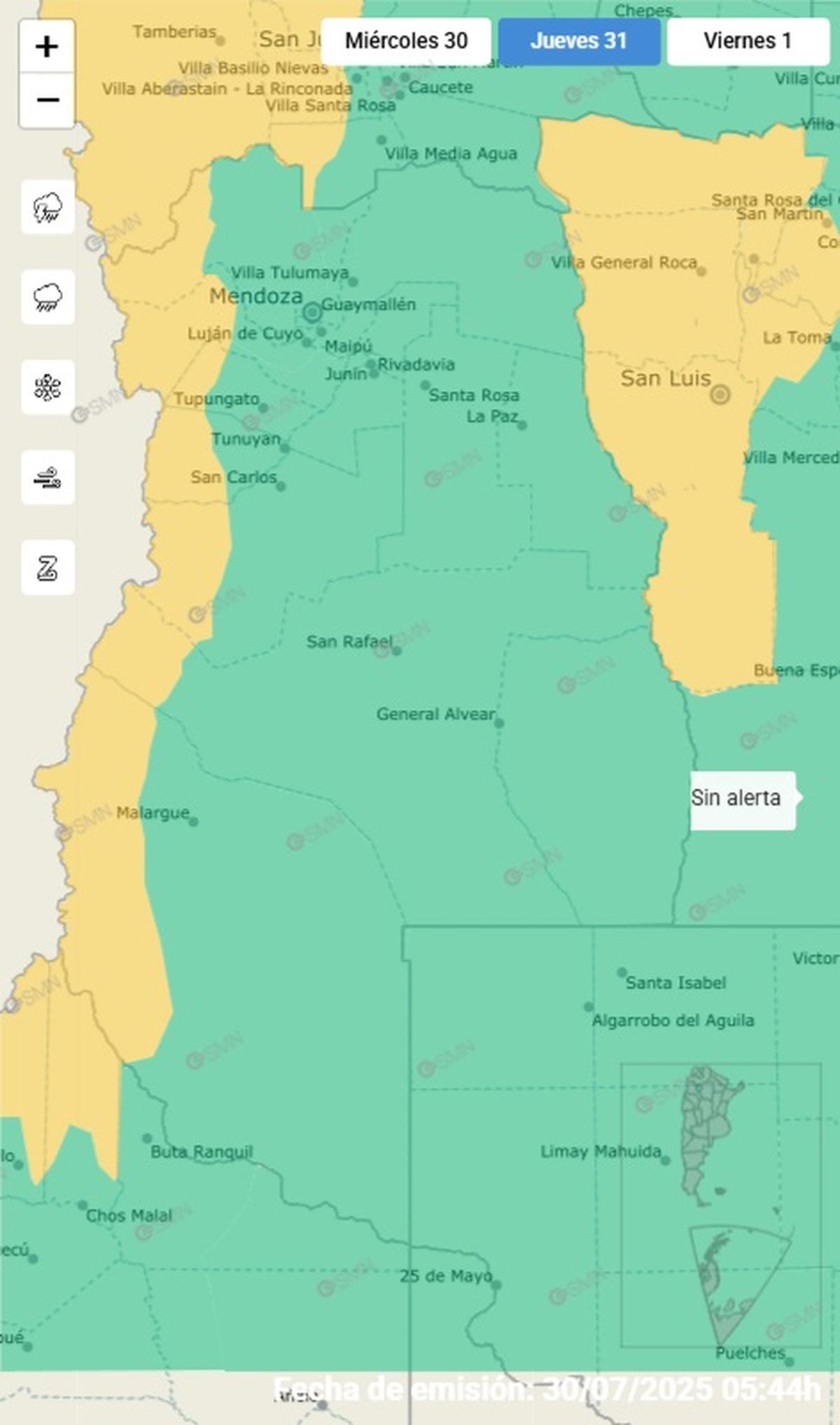 Toda la zona de la cordillera se verá afectada Toda la zona de la cordillera se verá afectada