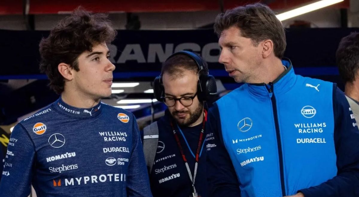 Franco Colapinto junto a James Vowles, su jefe en Williams.
