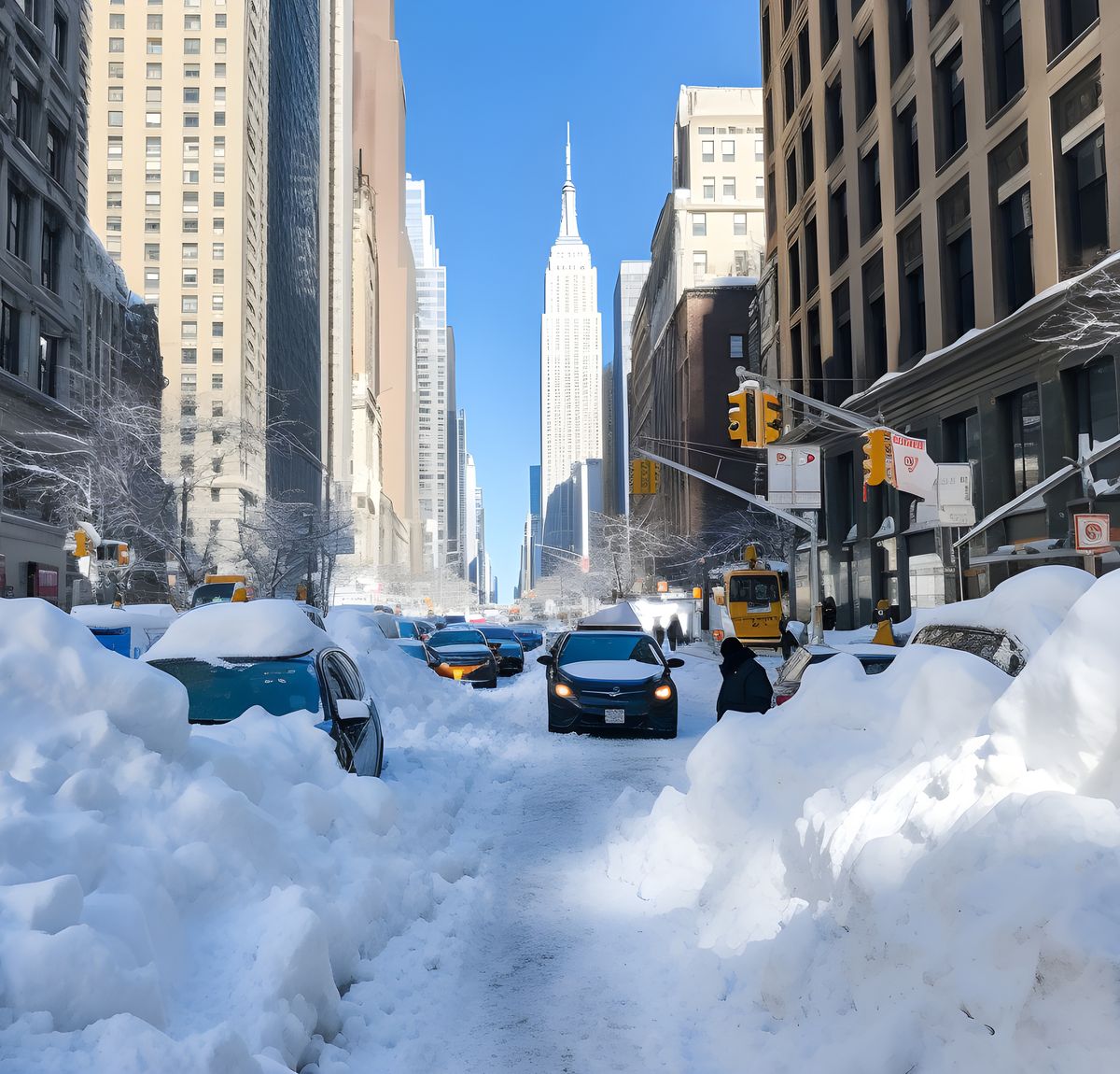 Times Square cubierto por la nieve: la ciudad de Nueva York se prepara para un invierno 2024 con intensas nevadas y bajas temperaturas. Times Square cubierto por la nieve: la ciudad de Nueva York se prepara para un invierno 2024 con intensas nevadas y bajas temperaturas.