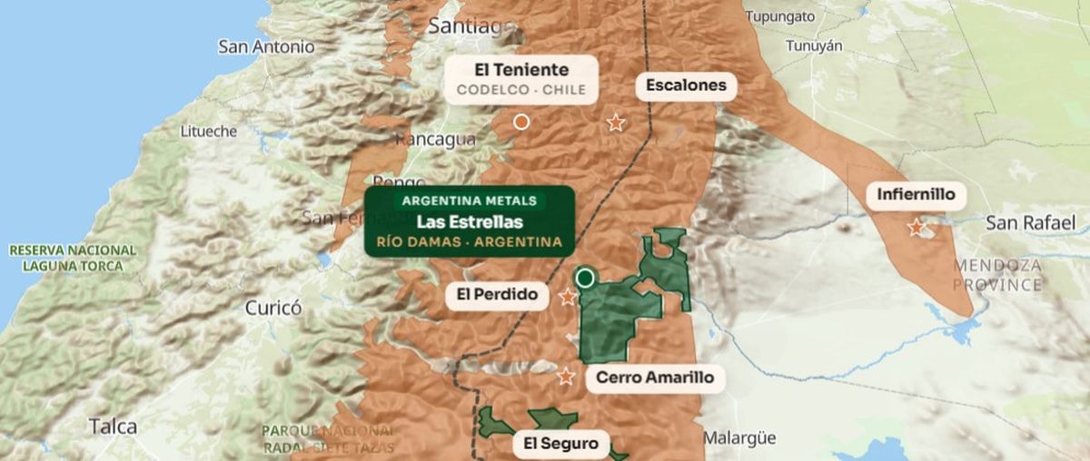 El proyecto Las Estrellas está en la parte norte del distrito minero en Malargüe. El proyecto Las Estrellas está en la parte norte del distrito minero en Malargüe.
