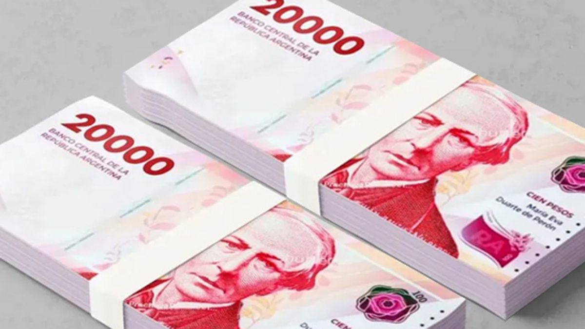 A fin de mes circularán los nuevos billetes de 20.000.