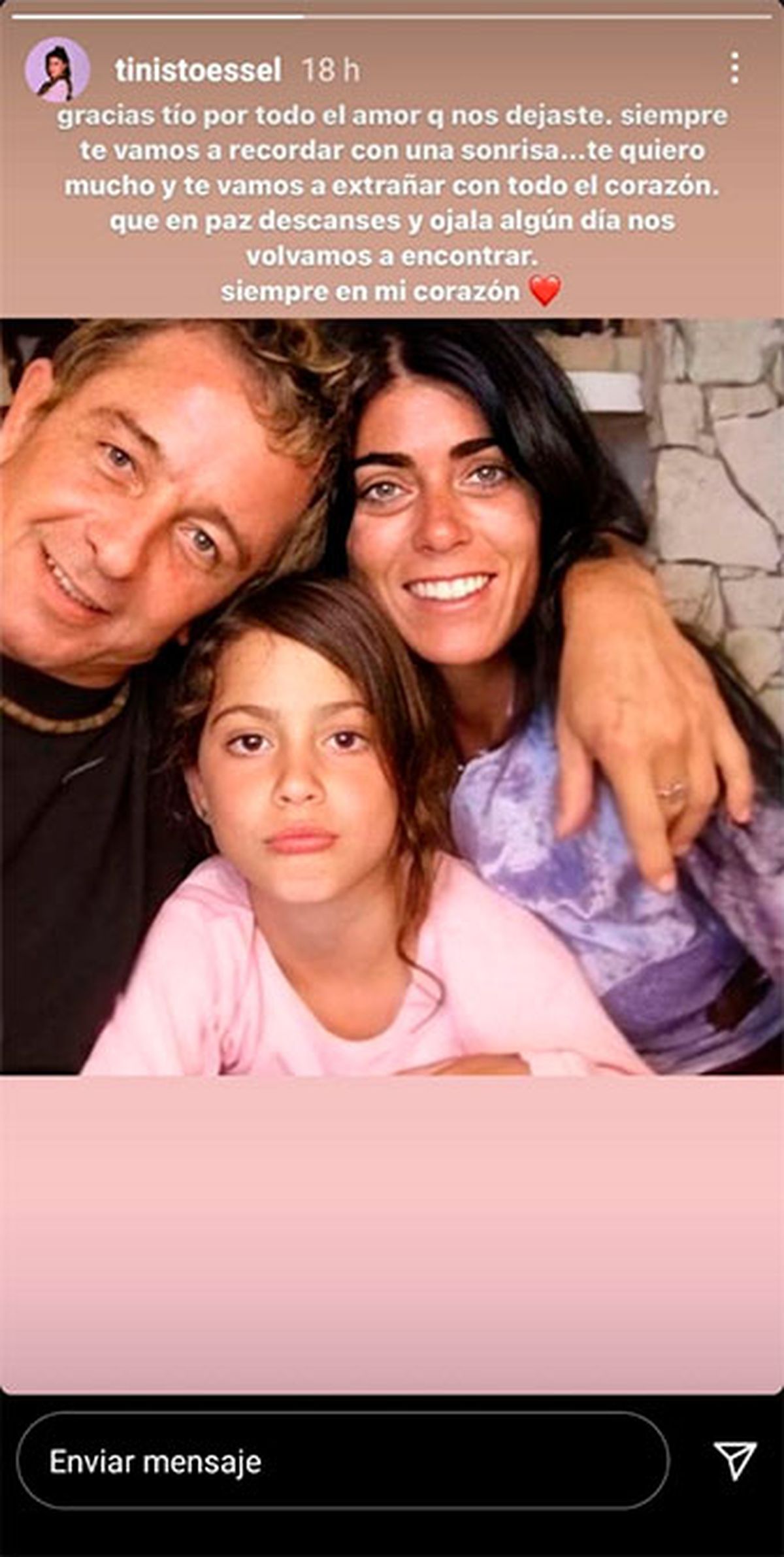 Tini Stoessel y el dolor por la muerte de su tío Rodolfo