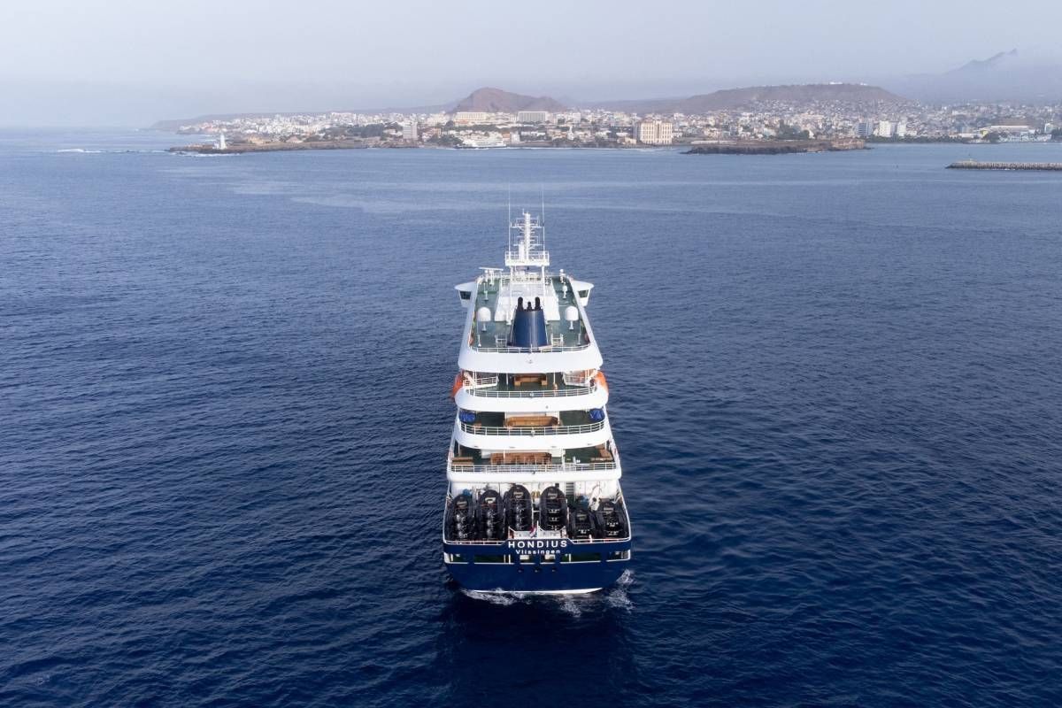El crucero MV Hondius. El crucero MV Hondius.