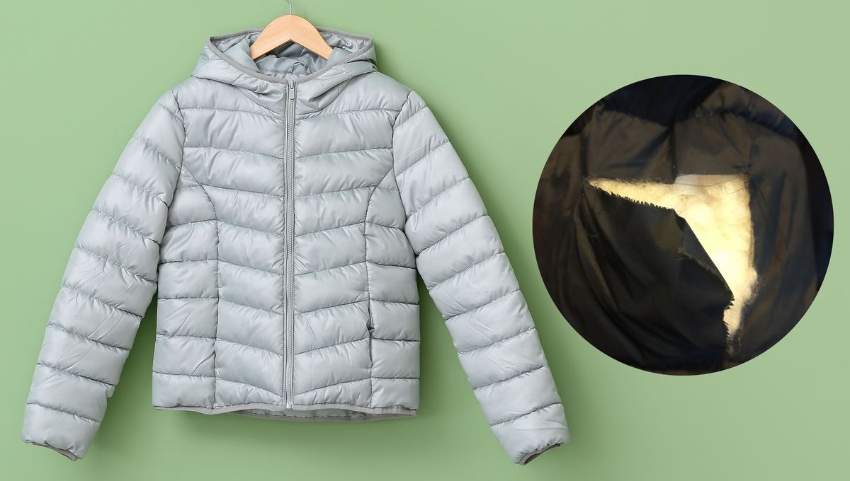 Paso a paso para recuperar una campera puffer rota. Paso a paso para recuperar una campera puffer rota. 