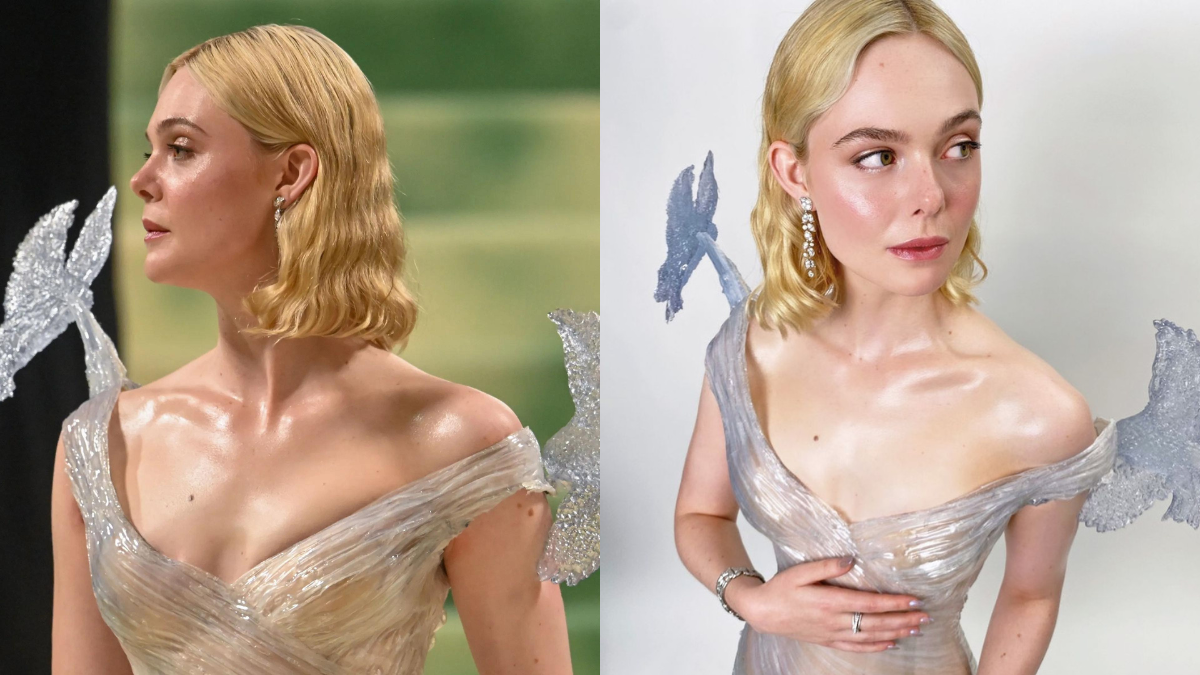 Elle Fanning lució un make up súper sútil y el cabello con ondas y tras sus orejas. Elle Fanning lució un make up súper sútil y el cabello con ondas y tras sus orejas.