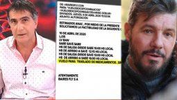 Antonio Laje mostró el plan de vuelo y explicó por qué Tinelli no violó la cuarentena