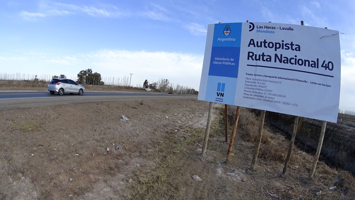 El primer tramo de la doble vía Mendoza-San Juan tendrá una extensión de 20 kilómetros.