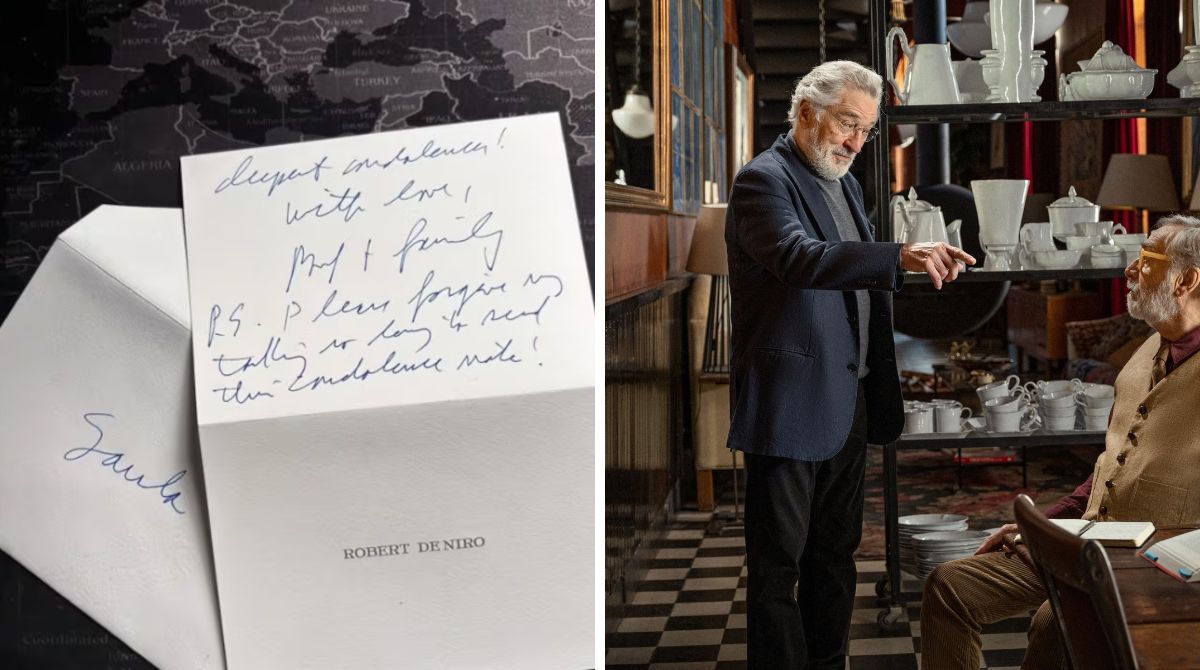 La carta en la que Robert De Niro envi&oacute; las condolencias por la muerte de su amigo, Brandoni.