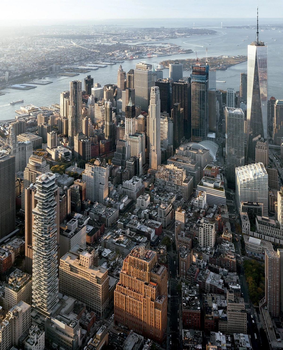 El edificio que parece un jenga y se ubica en el corazón de Nueva York. Imagen: Herzog & de Meuron.
