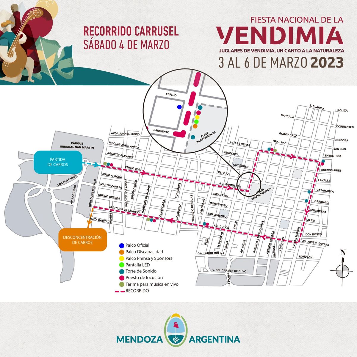 Este es el recorrido establecido para el Carrusel, el sábado 4 de marzo desde las 10.