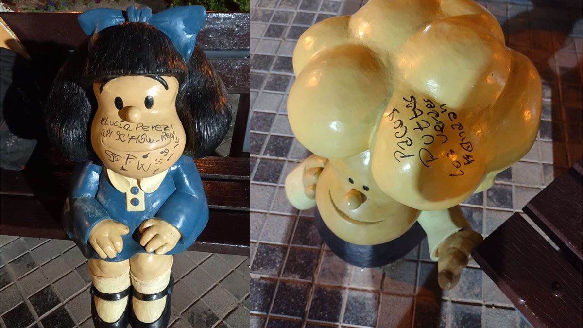 Las esculturas de Mafalda y sus amigos fueron vandalizadas