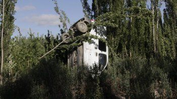 Video: perdió el control de su auto, voló varios metros y quedó colgada de un árbol