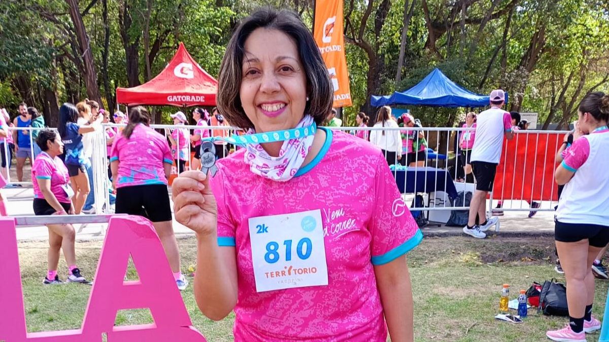 La sonrisa del triunfo. Otra vez en el mundo del deporte luego de un proceso difícil, el cáncer.