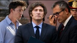 Santiago Caputo, Javier Milei y Martín Menem.