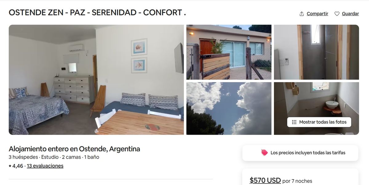 Este alojamiento cuesta USD$570 por siete noches. Imagen: Airbnb. Este alojamiento cuesta USD$570 por siete noches. Imagen: Airbnb.