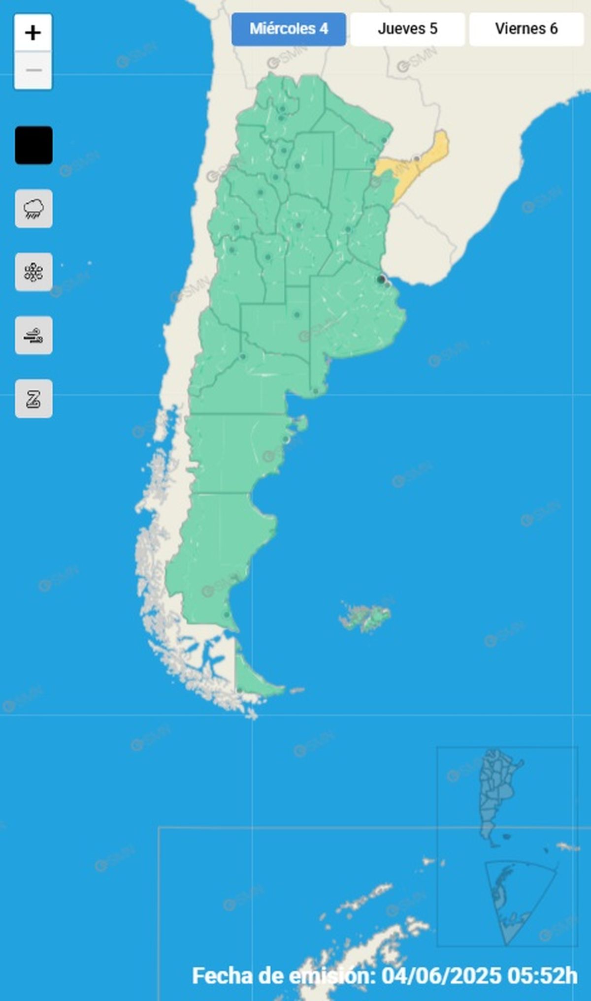 Estas son las provincias afectadas este miércoles Estas son las provincias afectadas este miércoles