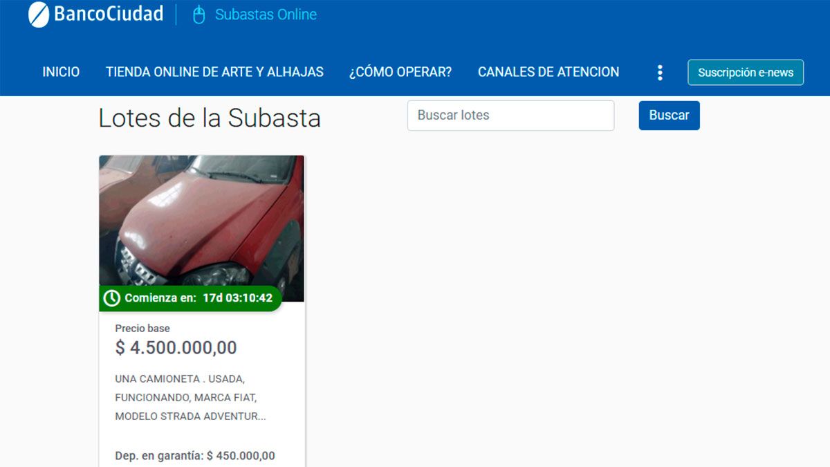 Las subastas online del Banco Ciudad son procesos de venta de bienes a través de una plataforma digital donde los interesados pujan por internet para convertirse en el mejor postor y adquirir el artículo. Las subastas online del Banco Ciudad son procesos de venta de bienes a través de una plataforma digital donde los interesados pujan por internet para convertirse en el mejor postor y adquirir el artículo.