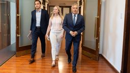 Cornejo, el día en que presentó junto a Hebe Casado y el ministro de Salud el proyecto sanitario. Habló de una tormenta perfecta para los sistemas públicos.