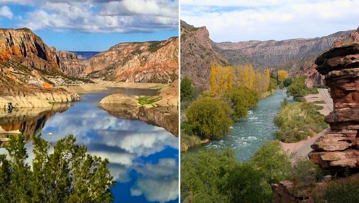En el Cañón del Atuel, el mágico espejo de agua mendocino, en verano predominan las actividades de agua y aventura; en otras épocas, el recorrido se disfruta más como paseo escénico. Fuente: Vive Los Andes y Facebook. En el Cañón del Atuel, el mágico espejo de agua mendocino, en verano predominan las actividades de agua y aventura; en otras épocas, el recorrido se disfruta más como paseo escénico. Fuente: Vive Los Andes y Facebook.