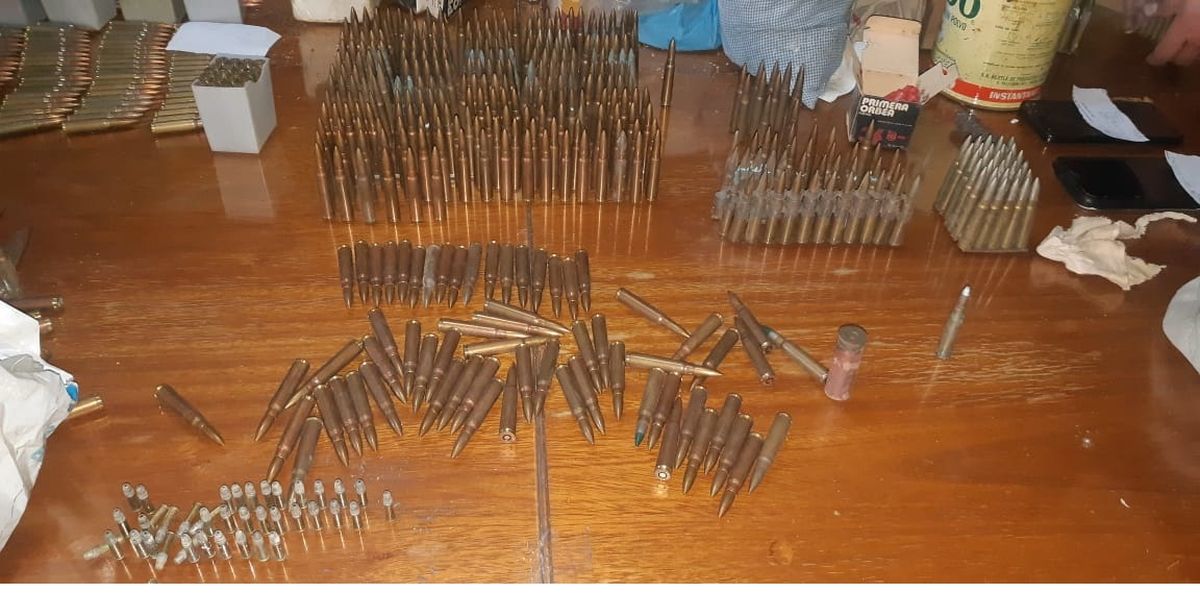 Una gran cantidad de municiones tenía la mujer detenida.