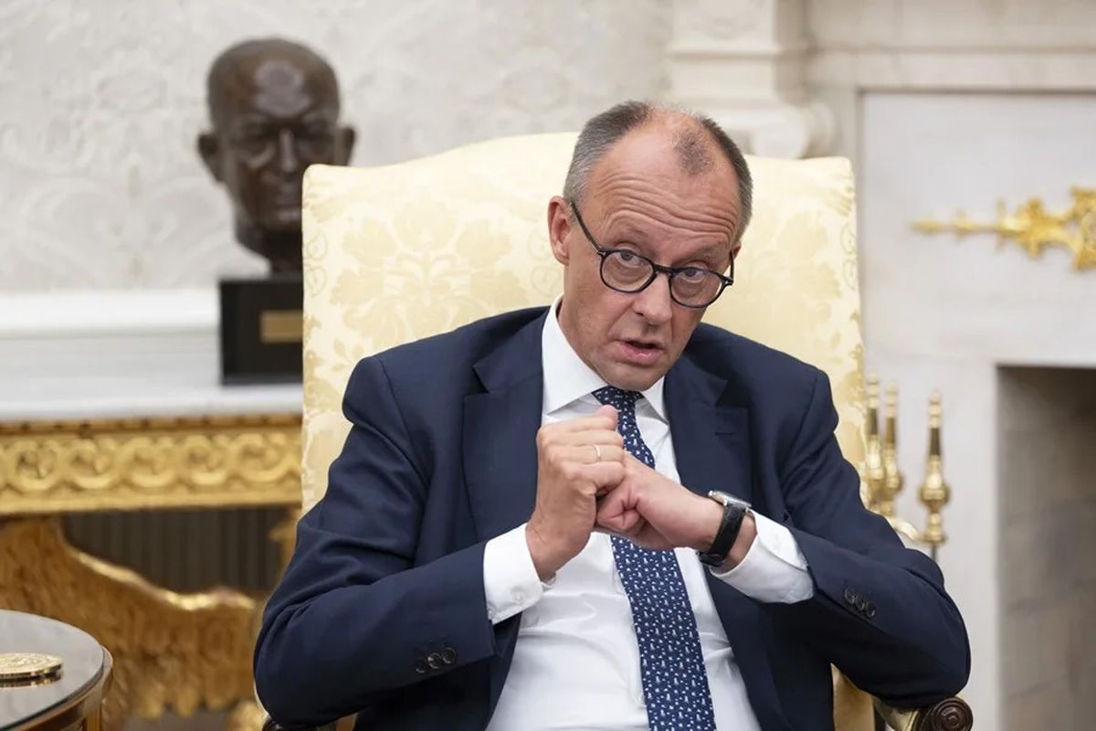 El canciller de Alemania, Friedrich Merz, en la Casa Blanca, donde se habló de un acuerdo con la Unión Europea. Crédito: EFE/Chris Kleponis/Pool. El canciller de Alemania, Friedrich Merz, en la Casa Blanca, donde se habló de un acuerdo con la Unión Europea. Crédito: EFE/Chris Kleponis/Pool.