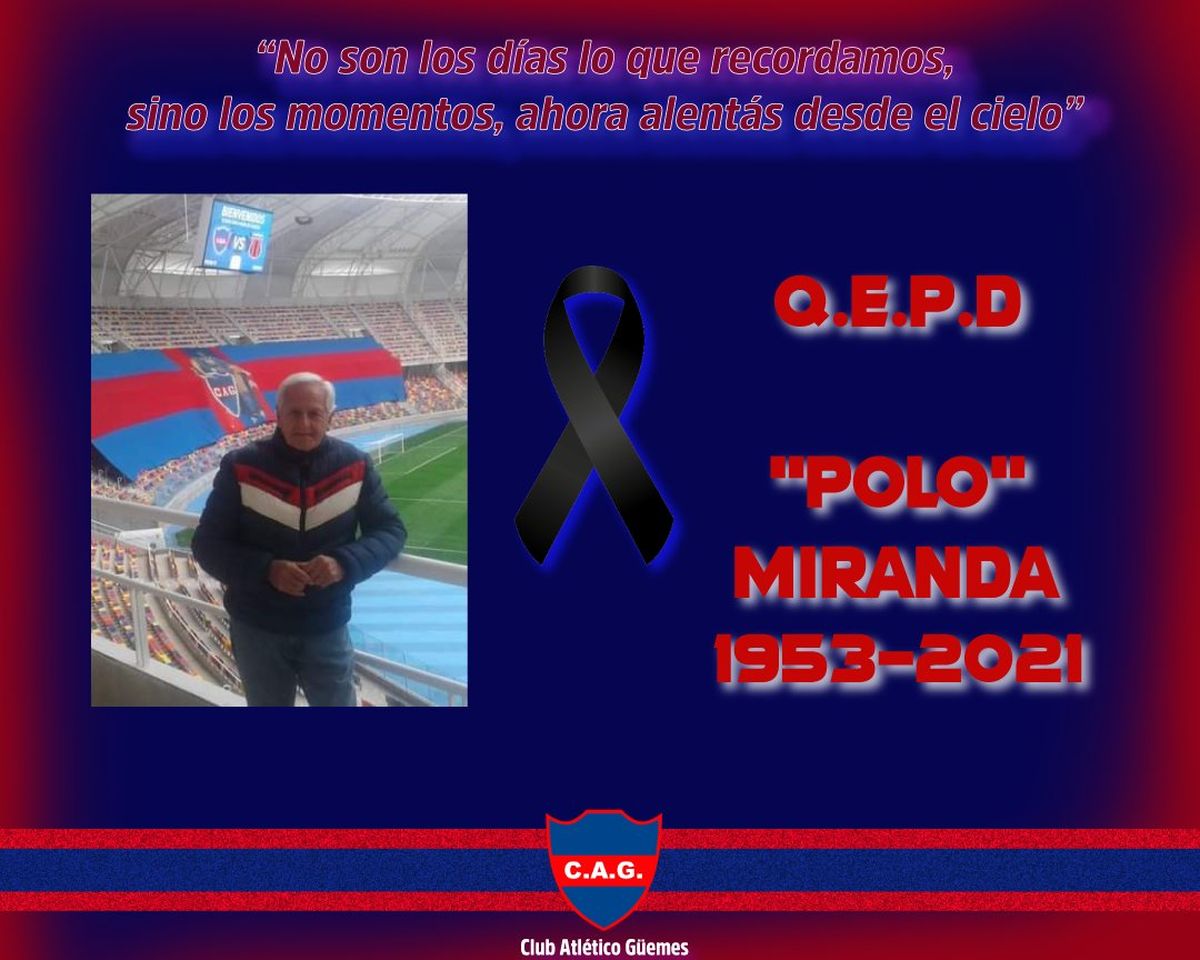 La publicación de Güemes, el puntero de la zona B de la Primera Nacional.